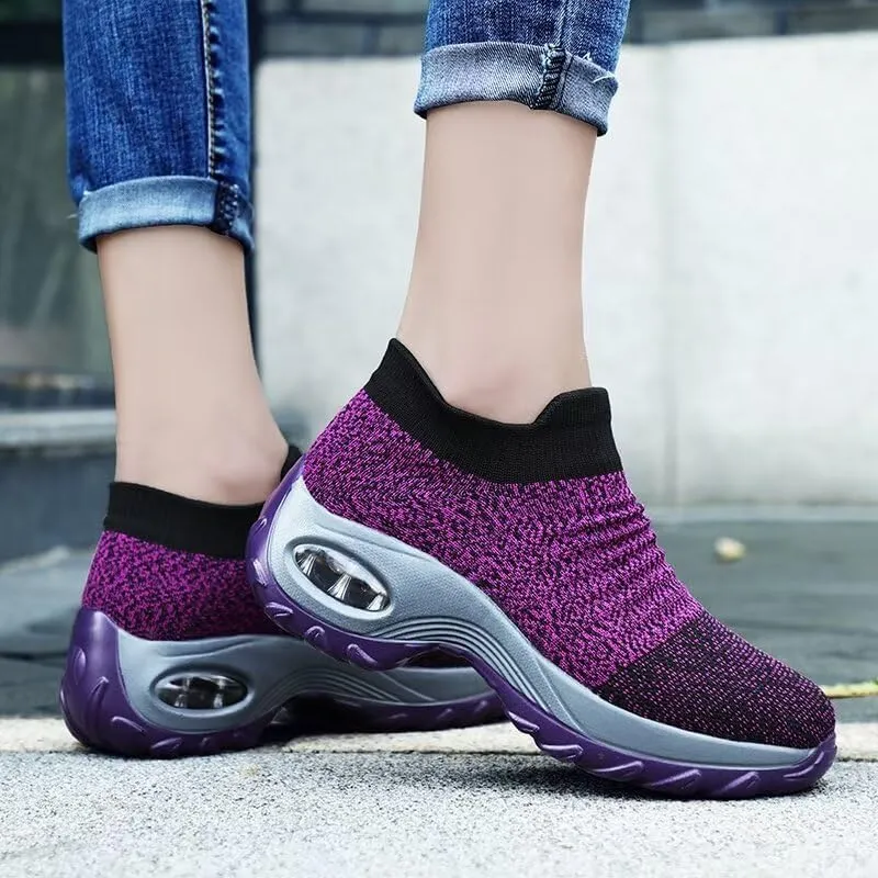 Women's Concise Breathable Slip On Walking Shoes for Street Shopping